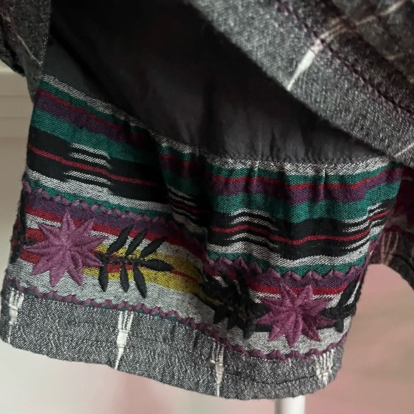 Free People New Romantics • Grey Ikat Weathervane Mini Dress - Picture 4 of 13